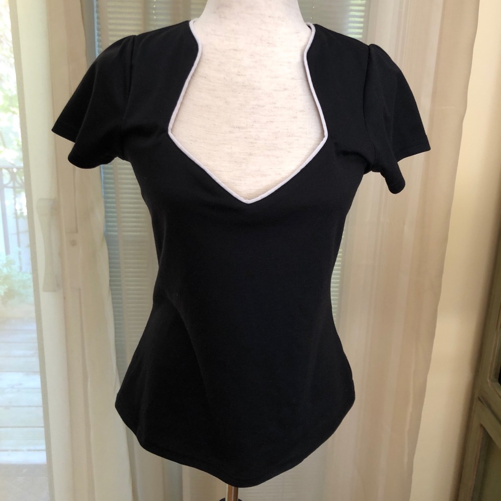 Unique Vintage  Black Steady Retro Sexy/Sweet Top